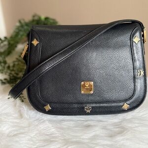 MCM Black Leather shoulder Bag vintage